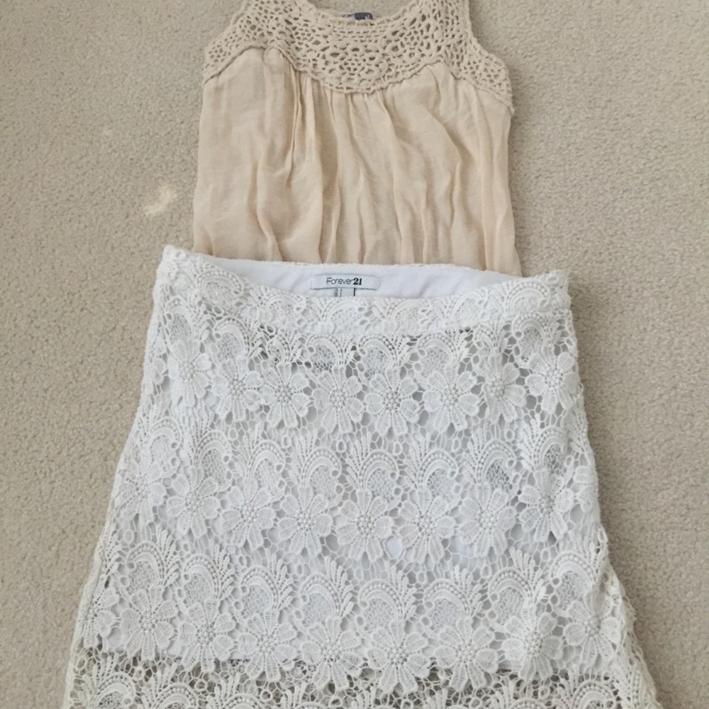 Lace skirt and top set